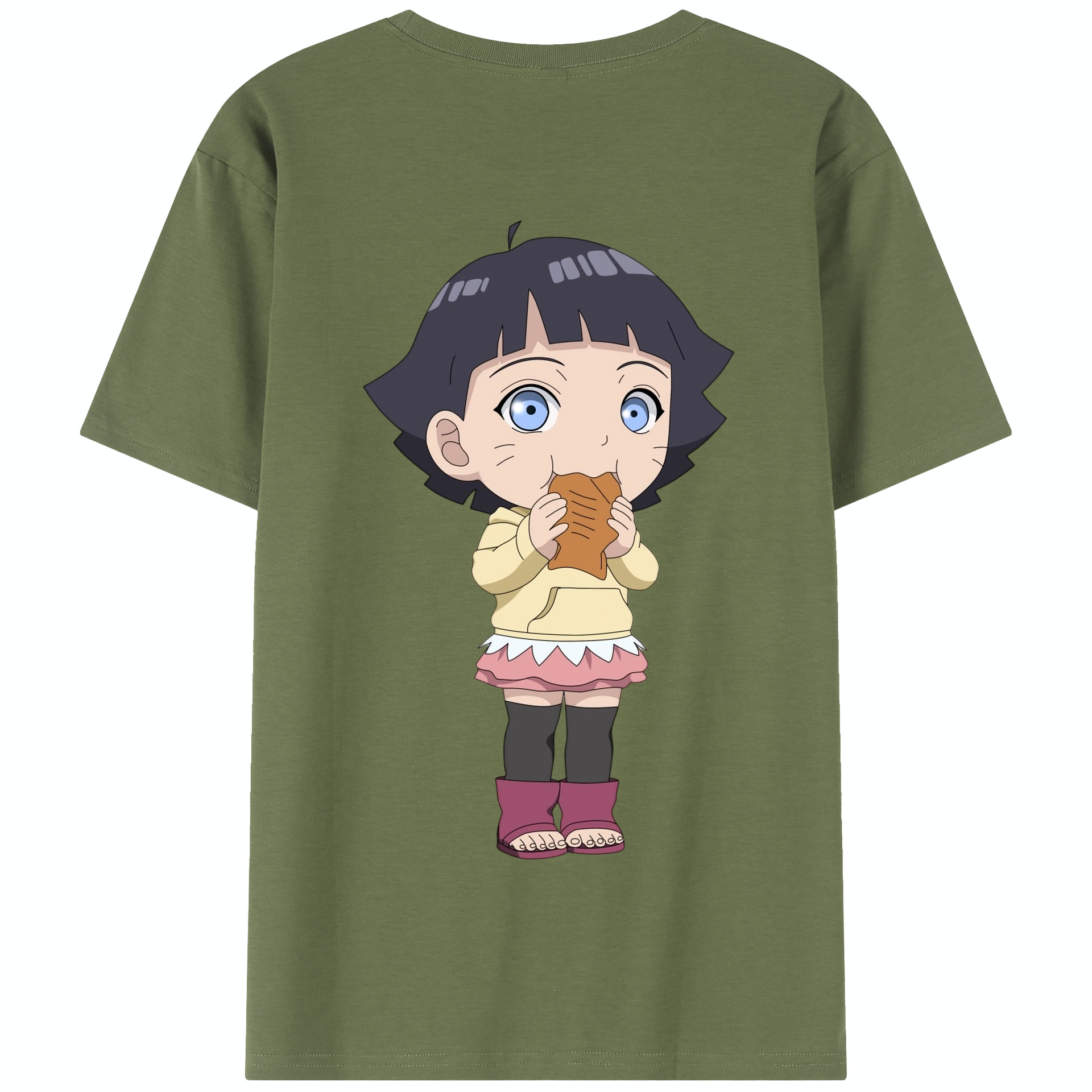 （画像用） NARUTO -ナルト- うずまき ヒマワリ Uzumaki Himawari 綿100％半袖Tシャツ（背面プリント）